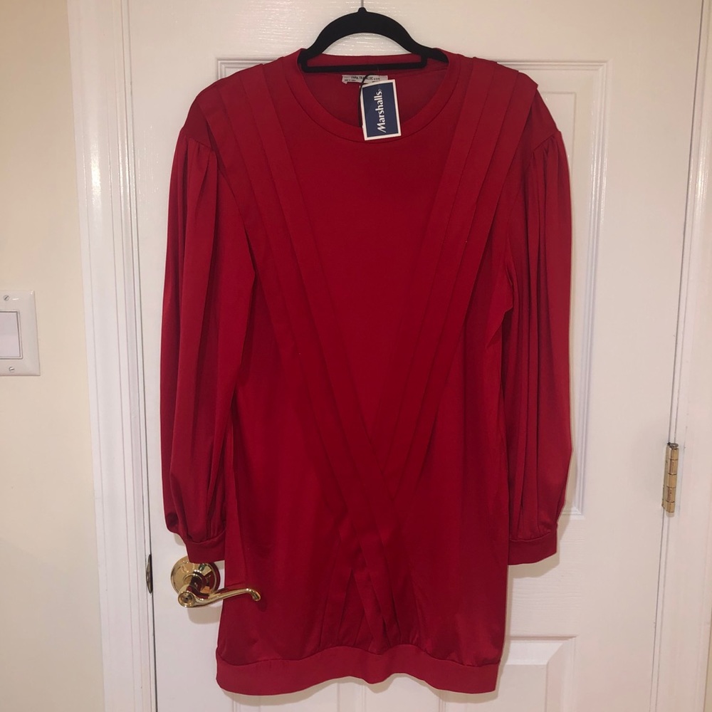 red long sleeved bubble dress